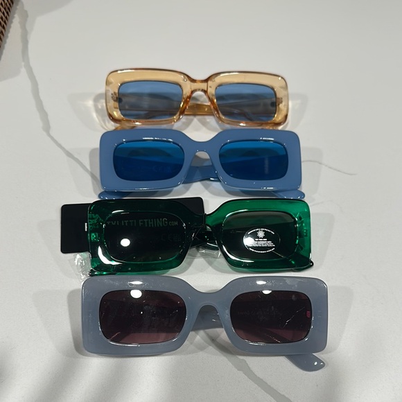 PrettyLittleThing Multicolor Rectangular Sunglasses Set - Picture 2 of 6